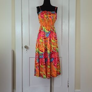 NWT Forever 21 Neon Tropical Woven Sundress Size Small